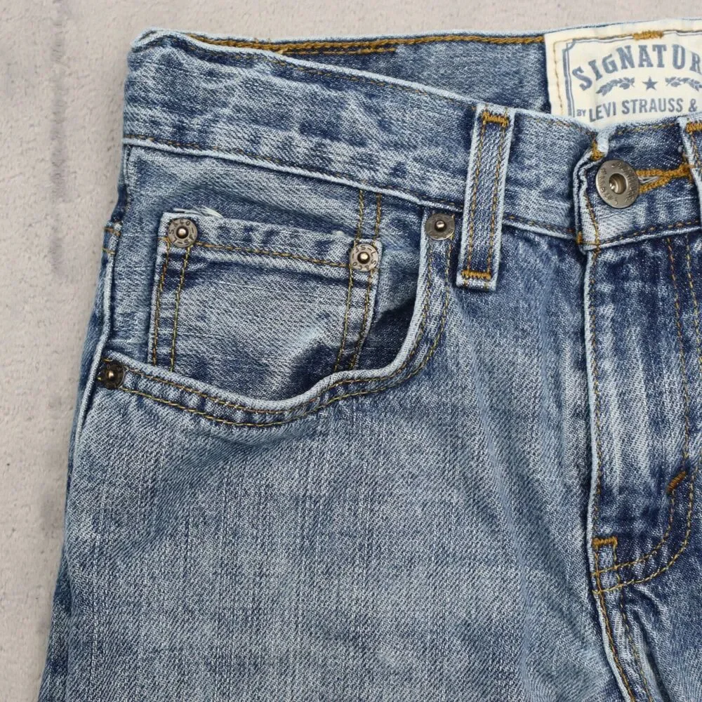 Levi Strauss Co Pants Boys 10 Blue Low Rise Signature Slim Straight Denim Jeans